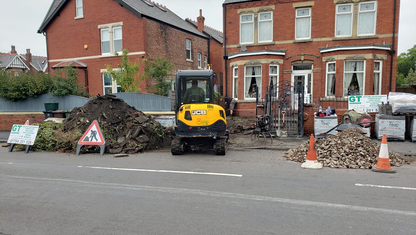 southport gardening. we use mini diggers